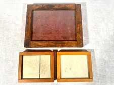 3 LOT - ANTIQUE PHOTOGRAPHY WOOD CONTACT PRINTING FRAME GLASS NEGATIVE PLATES