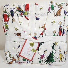 Pottery Barn Kids ADULT XL The Grinch Polyester Flannel Christmas Pajama Set NWT
