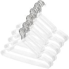 50 Pack 16-Inch Stainless Steel Wire Metal Hangers Non-Slip Clothes Hangers S...