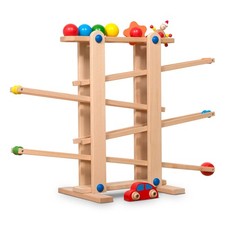 B-Ware Kugelbahn Holz 7 mobile Teile Rollbahn Murmelbahn - ab 1 Jahr