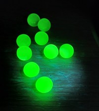 10 spicy Uranium Bohemian Glass mini marbles, polished vaseline glass