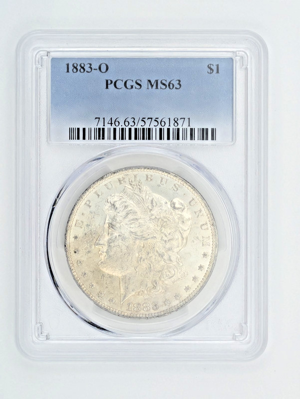 1883-O Morgan Silver Dollar $1 PCGS MS63 New Orleans Certified UNC