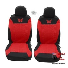 Universal Car Seat Covers Kit Breathable Butterfly Pattern Red