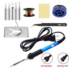 60W Adjustable Temp Soldering Iron Kit Electronics Welding Solder Irons Tool UK