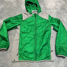 REI Jacket Kids Youth Boys Large 14-16 Green Puffer Hooded Coat Zip Arms  