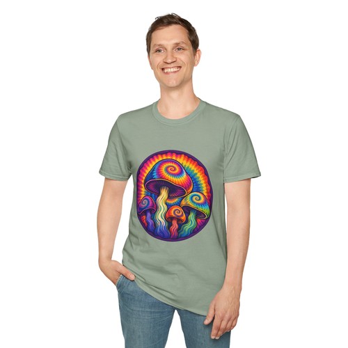 Tie Dye Mushroom Psychedelic Trippy Retro Hippie Natur Unisex Softstyle T-Shirt - Bild 24 von 112
