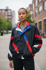 Vintage Christian Dior Monsieur 90's Wind Breaker Color Block Jacket Large