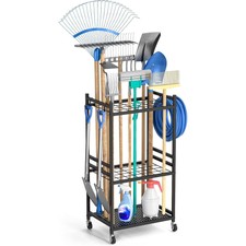 Garden Organizer With Wheels, Yard Tower Rack Up to 35 Long-Handled Tools