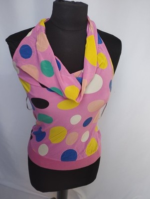 Seiden Vintage Neckholder Top Bunt Warehouse Gr 38