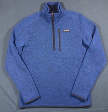 Patagonia Better Sweater Men's Small 1/4 Zip Pullover Blue Fleece Pocket