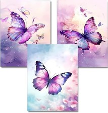 Diamond Art Kits for Adults, 3 Pack Butterfly Diamond Painting Kits for DD098