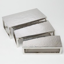 American Metalcraft Stainless Steel Rectangular Solid Top Hammered