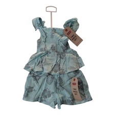 BBC-1 Levi's Toddler Tank Top and Shorts Set 2T - Floral Teal WithExtra Shorts 