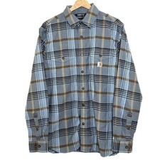 Carhartt Rugged Flex Lightweight Work Shirt Mens Medium Relaxed Fit Plaid Blue