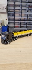 Lego city custom 6 wheel V8 truck black  & tri axl  trailer drum load  L@@k