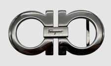 Ferragamo Men's Silver Double Gancini Belt Buckle