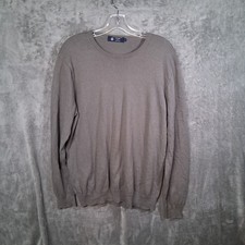 J Crew Pullover Knit Sweater Grey Mens Large Cotton Cashmere Stretchable