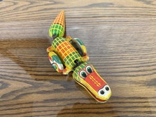 Vtg WIND-UP SNAPPING ALLIGATOR TIN LITHO TOY JAPAN RARE UNTESTED NO KEY