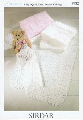 Baby Shawl 3 Ply & DK & Quickerknit Knitting Pattern Sirdar 3982 - Image 1 of 2