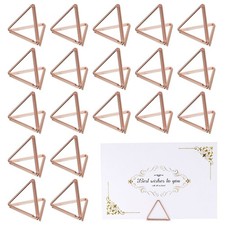 20Pcs Mini Place Card Holders, Diamond Table Number Holders 1.1x1.3" Rose Gold 