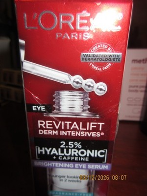 L'Oreal  Revitalift Derm Intensives Eye Serum Hyaluronic 0.67 oz Plus Bonus