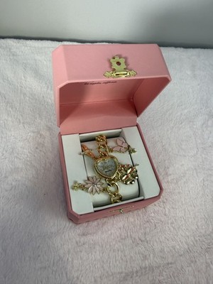 Juicy Couture Charm Bracelet Watch Gold-Tone Heart Dial Box Y2K 2000s New