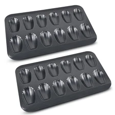 Molde antiadherente para magdalenas, 12 cavidades, forma concha hornear pasteles