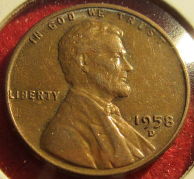 1958 D Lincoln Wheat Cent/Penny - XF Extremely Fine - Actual Coin B612