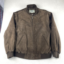 Veste Bomber Vintage Boston Harbour En Cuir Marron - Taille 2XL - Fermeture Intégrale - Occasion Très Bon état