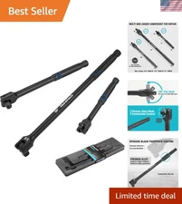 High-Strength 3PCS Breaker Bar Set, 180° Flexibility, Non-Sparking Black Finish
