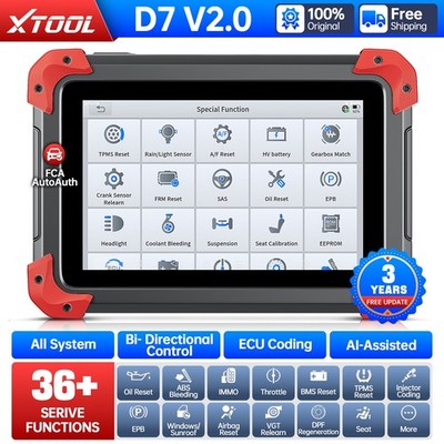 2026 XTOOL D7 V2.0 OBD2 Diagnosegerät 64GB ECU Codierung Bidirektional Scan-Tool