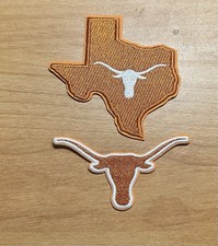 Texas Longhorns Lot of (2) Embroidered Iron On /Sew On Patches NCAA Football