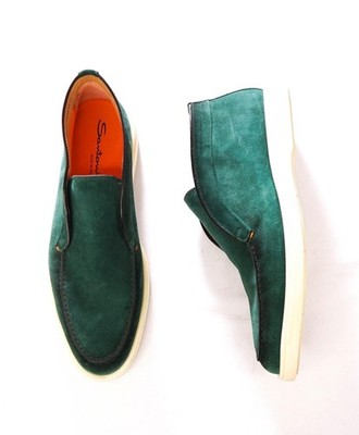 $850 SANTONI - ''Summer Walk'' Green Suede Chukka Boot - US 11 (UK10)