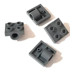 4X LEGO 10247 Dark Bluish Gray 2x2 Plate with Hole & Cross Support LOT OF 4