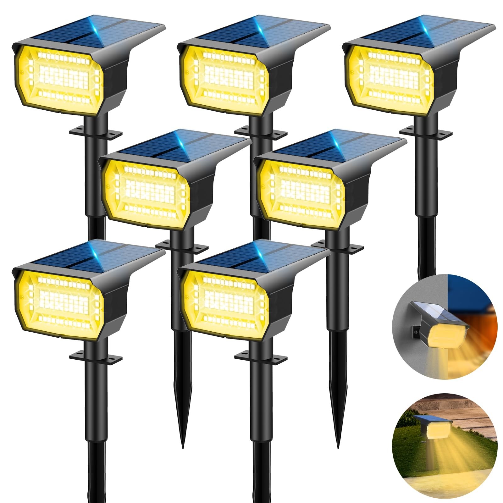 7 Faretti Solari Esterni 72 LED IP67 - Illuminazione Giardino Professionale