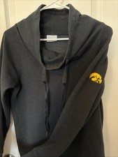 Iowa Hawkeyes Columbia Logo Cowl Neck Black Sweatshirt Women  s Sz S