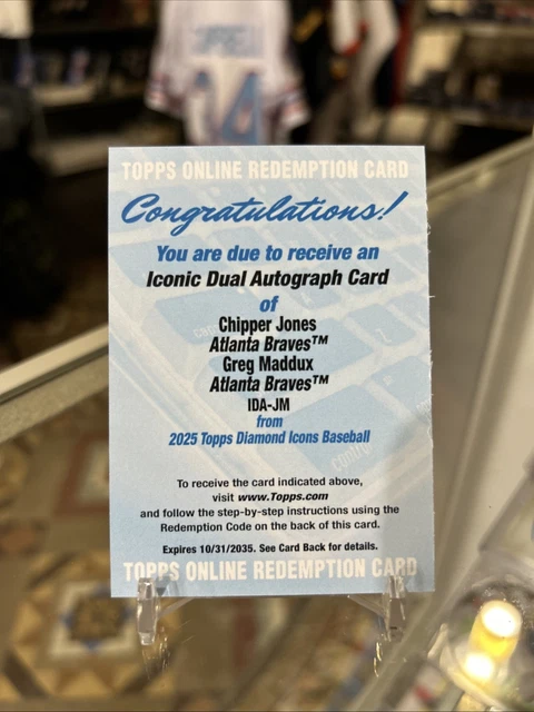 2025 Topps Diamond Icons Iconic Dual Auto Chipper Jones Greg Maddux Braves HOF!!