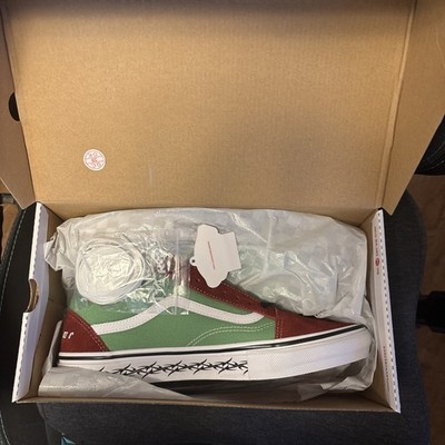 Vans SUPREME Tribal Green/Burgundy  Sz 12 ''NIB''
