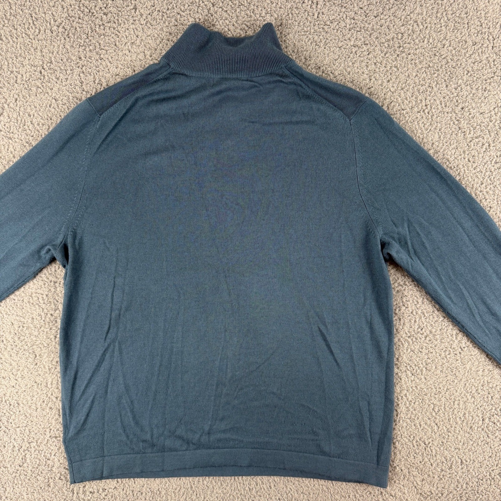 Banana Republic Sweater Mens L Blue Silk Cashmere Mock Neck Button Pullover image 4
