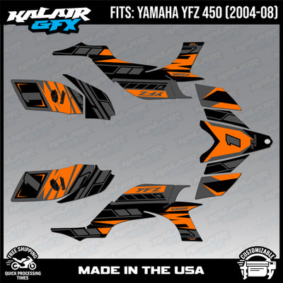 Graphics Kit for Yamaha ATV YFZ450 Carb450 (2004-2008) Blazing - ORANGE