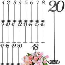 20 Pcs Metal Table Numbers 1-20 Table Numbers for Wedding,Black