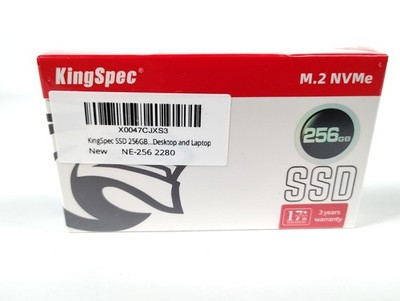 KingSpec 256GB M.2 NVMe SSD PCIe Gen3×4 2280 Internal Solid State Drive 2400MB/s