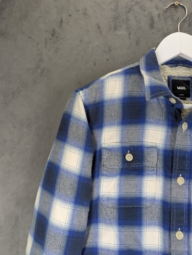 Vans Lumberjack Shirt Jacket Size Youth Large Sherpa Lined Cotton Flannel Button - Picture 5 of 12