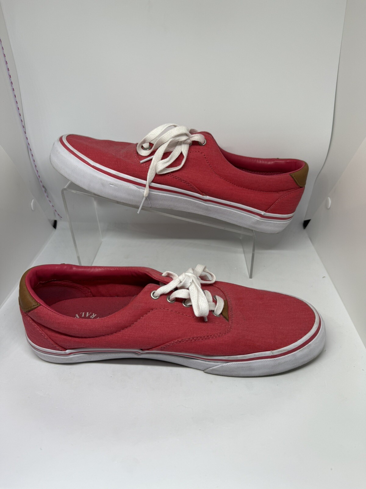 PONY Sneakers uomo Thorton tela twill Polo Ralph Lauren rosso taglia 10 5 D