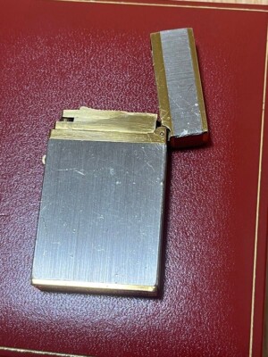 Working S.T. DUPONT Gas lighter Silver Gold LINE 2 without box | eBay