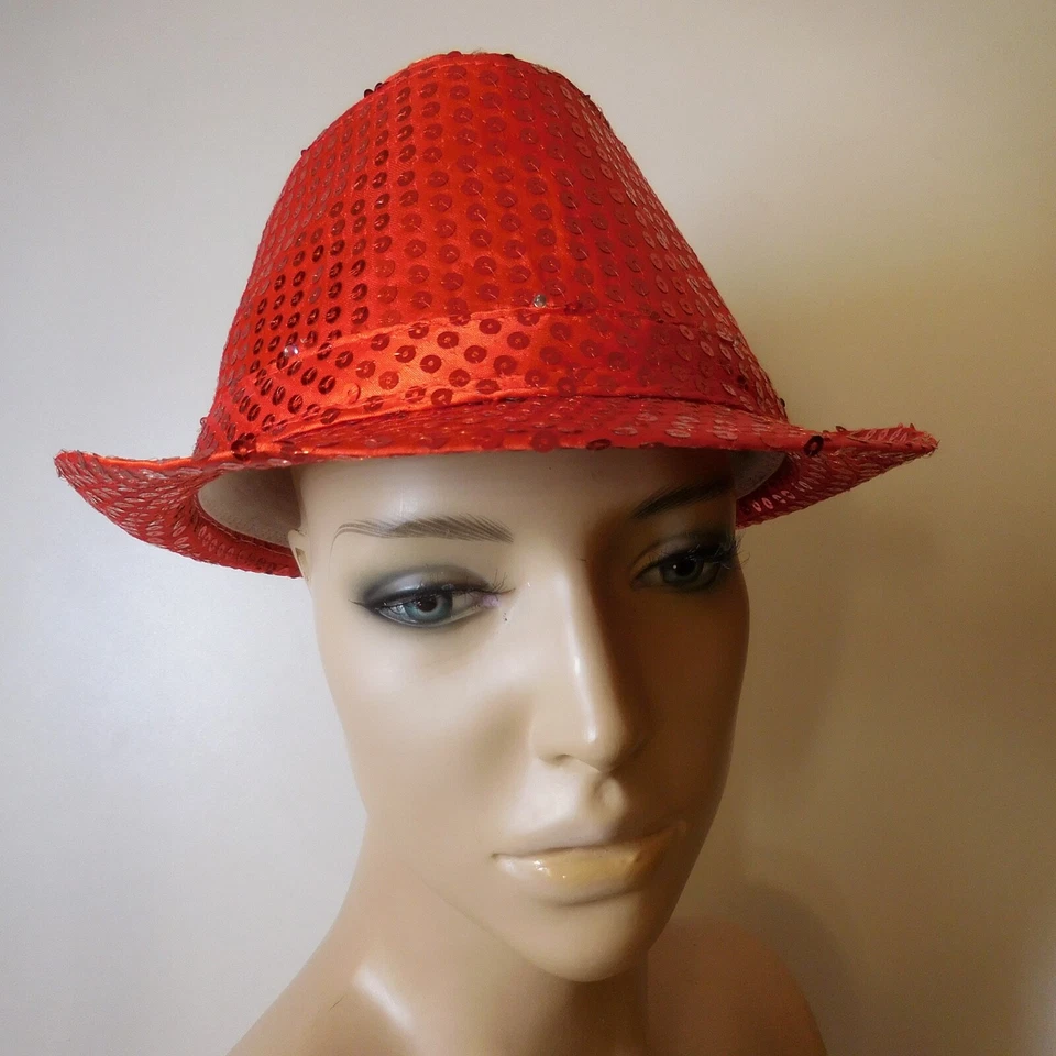 Sombrero Borsalino Rojo Disfraz Fiesta Carnaval T58 Mujer Hombre N8269 Foto 4 de 4