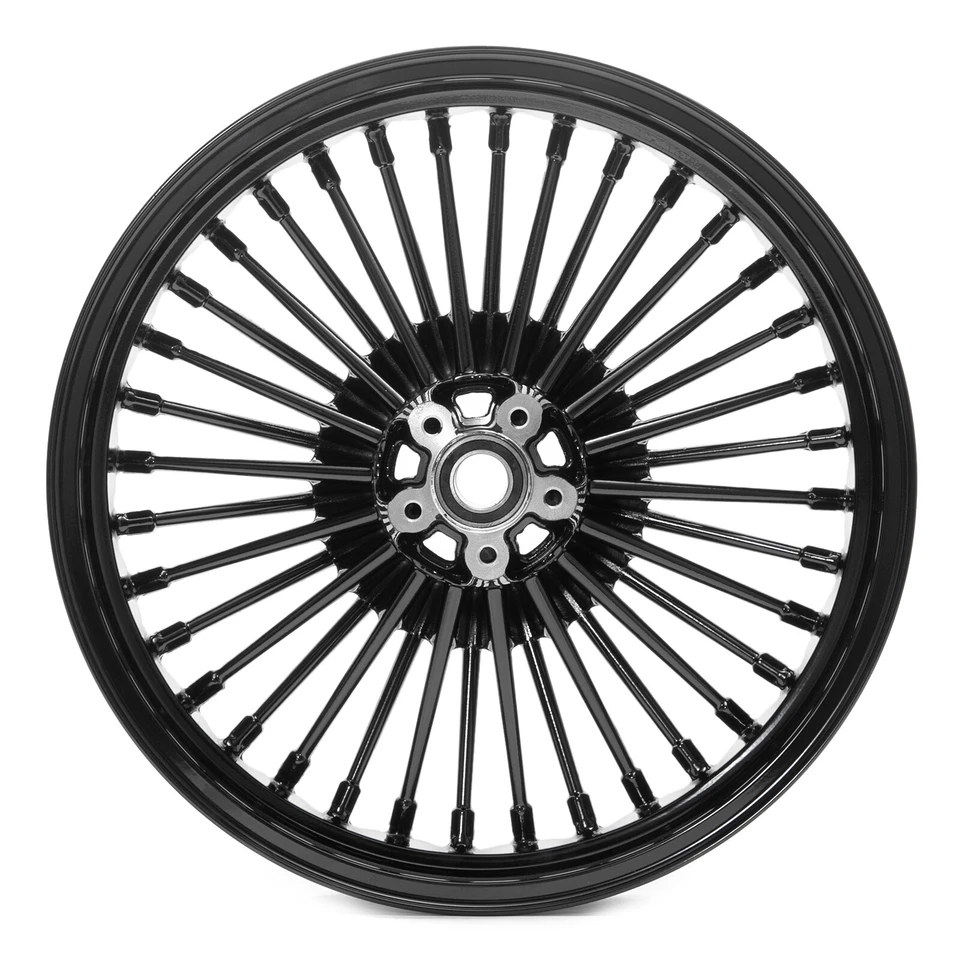 19x2.5 17x4.5 Fat Spoke Wheels Rims for Harley Dyna Street Bob FXDB Super Glide Foto 3 de 4