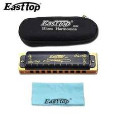 EASTTOP T008K Diatonic Blues Harmonica 10Hole Blues Professional Harmonica Gift