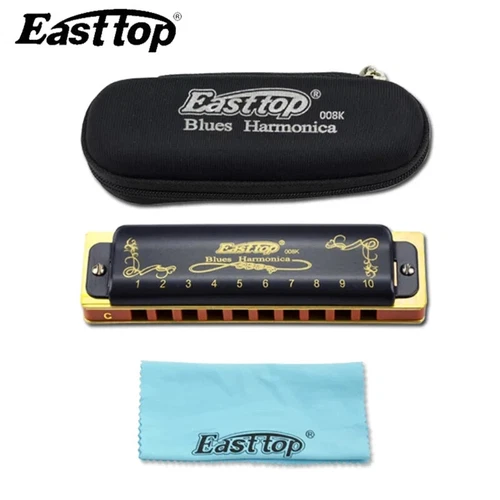EASTTOP T008K Diatonic Blues Harmonica 10Hole Blues Professional Harmonica Gift