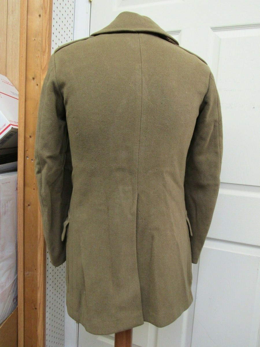 Post WW2 US Army Officers Overcoat Wool Doeskin Short Coat 1950